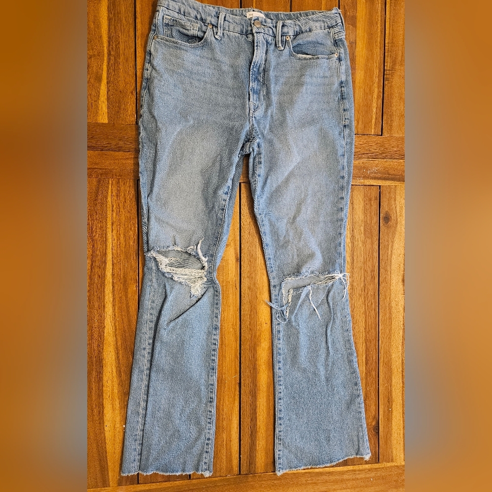 Good American Good Legs Distressed Jeans Size 14/32